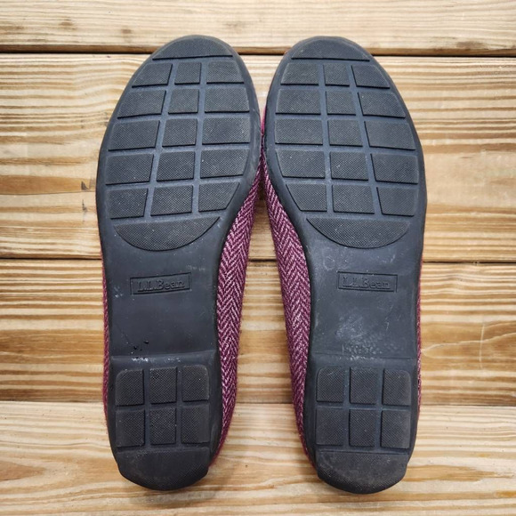 L.L. Bean Womens 8.5 Ballet Flats Shoes Purple Fabric Slip On Buckle Round Toe - Picture 7 of 8